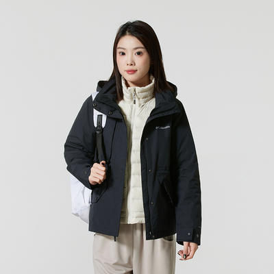 哥伦比亚女三合一羽绒冲锋衣
