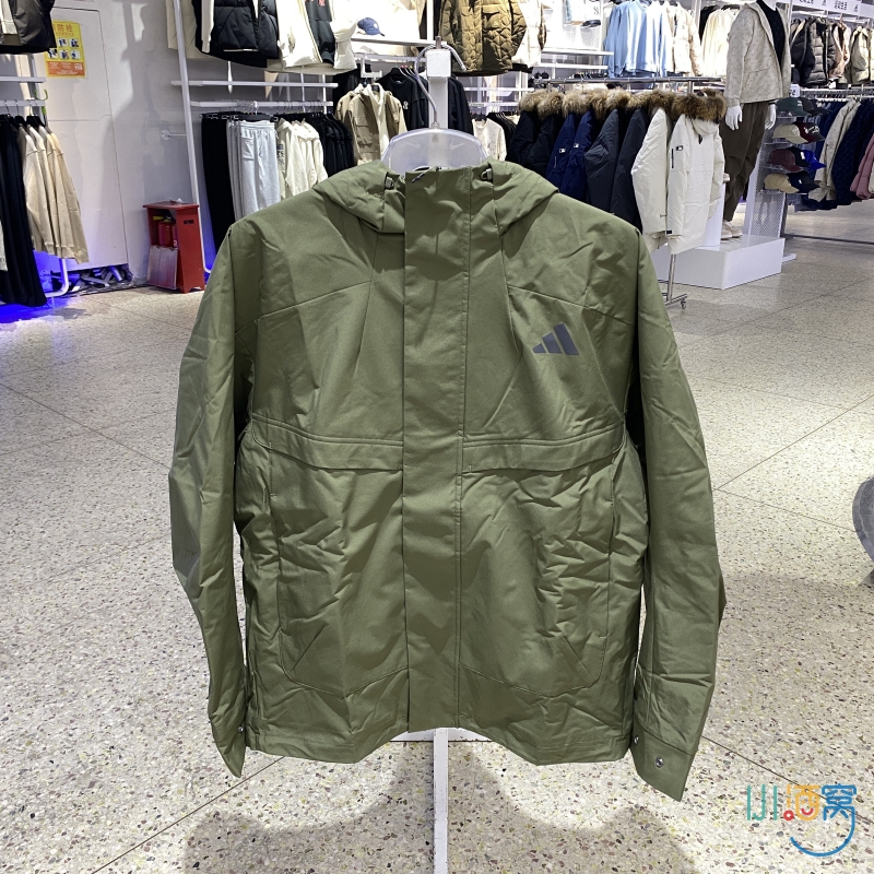 正品阿迪达斯抓绒连帽男夹克外套