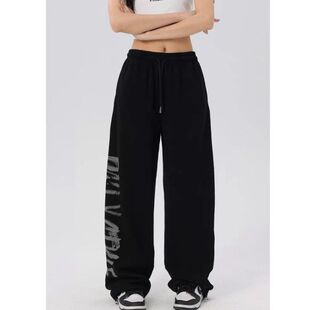 YBKZ潮牌爵士舞裤子女美式宽松街舞hiphop运动裤跳舞宽松休闲裤子