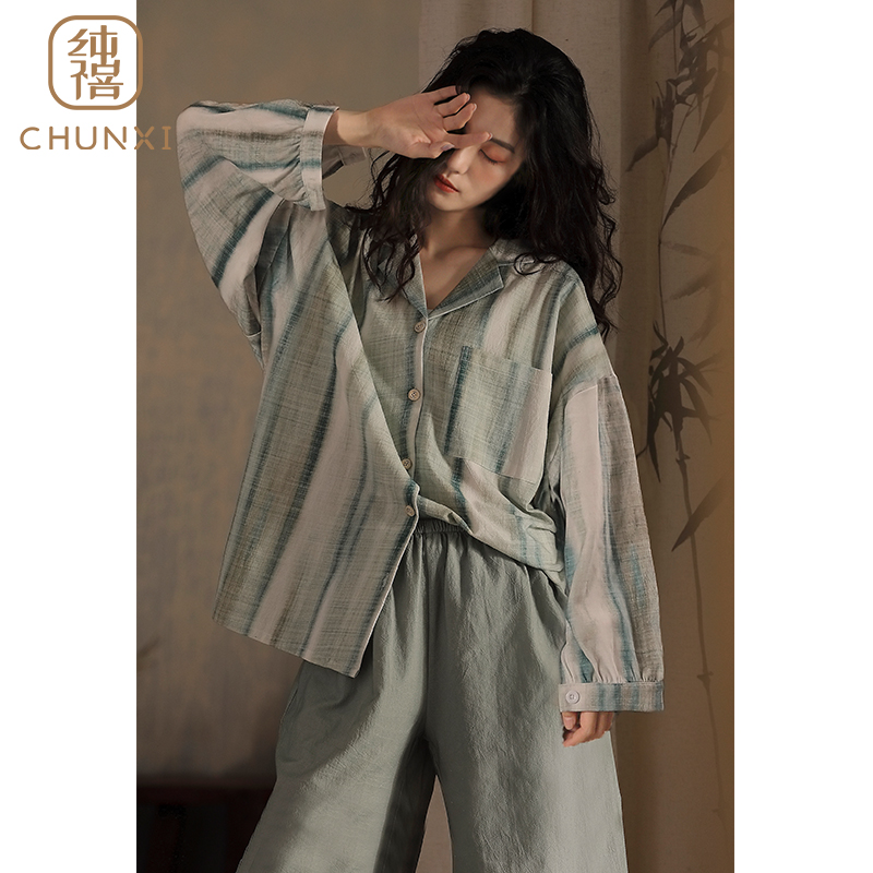 纯棉女士冬季大码家居服可出门