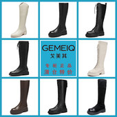 戈美其粗跟长靴气质女鞋 女 清仓鞋 秋冬百搭骑士靴棉鞋 长筒靴子断码