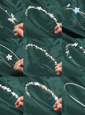 复古森系猫眼石发箍法式高级感时尚珍珠水钻头窟外出洗脸压发卡女