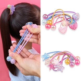 新款长发绳女童扎马尾糖果色双头皮筋绕绕头绳可爱多发量弹力发圈