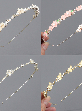 韩式金属发箍女发卡网红2023气质儿童闪亮珍珠水钻发窟成人头饰