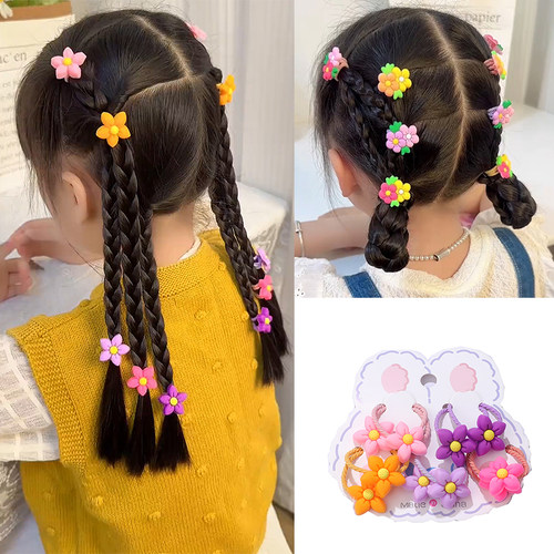 2026儿童甜美彩色花朵发绳皮筋