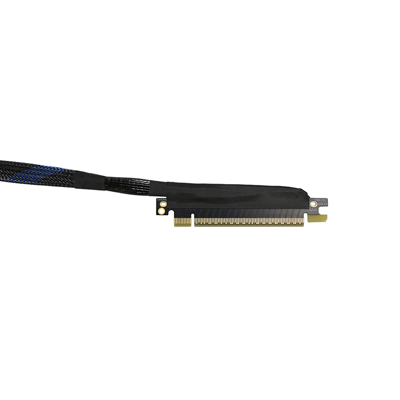 PCIE 5.0 X16显卡延长线 270度反折极窄套 GEN5转接高速无损线缆