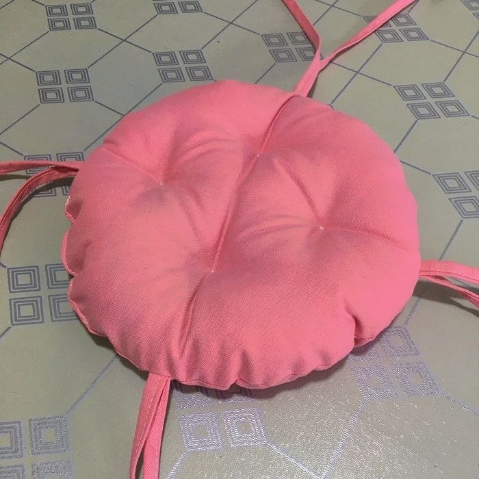 帆布纯色加厚圆形凳子坐垫 高脚椅垫 小圆凳棉垫学生工厂椅绑带垫