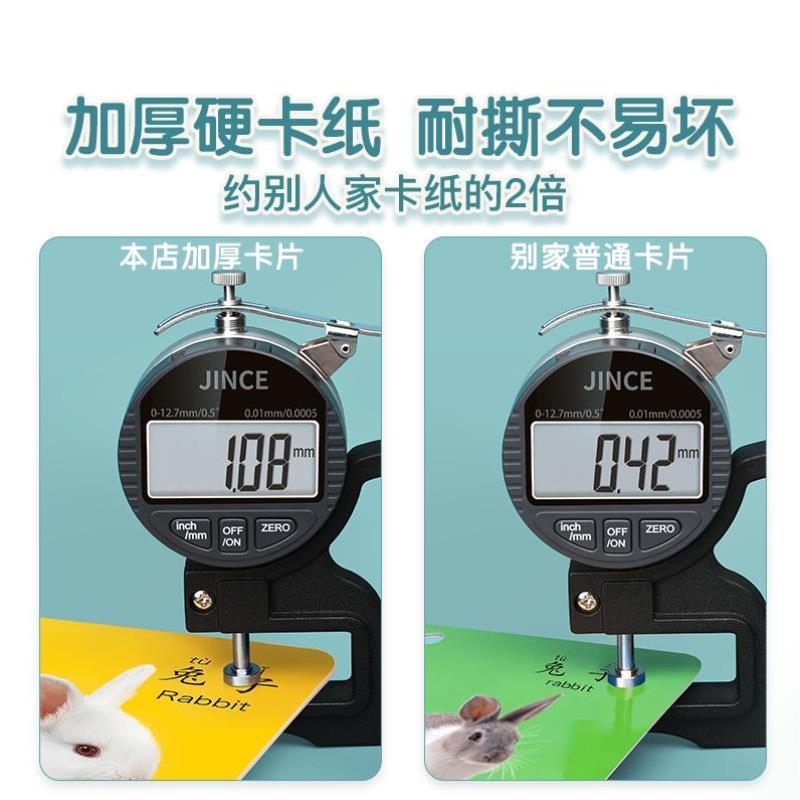 （正版）动物认知书婴幼儿早教书本宝宝撕不烂卡片看图识物0一1-2到3岁4婴儿绘本儿童学习识字书籍幼儿园认字神器英语益智玩具两岁