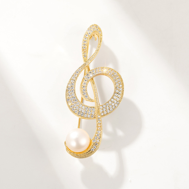 CHUDIE初蝶 高档女小众设计音符胸针精致西装胸花别针气质配饰品