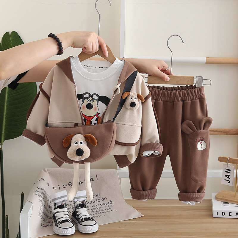 男童春装套装2024新款洋气时髦一岁男宝宝衣服春秋婴儿童装帅气潮