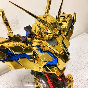 异星电镀 亿辉独角兽胸像 钛白电镀版 电镀独角兽高达