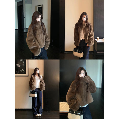 【蜜蜂欢乐社】爱米修 冬日焦糖 2025秋冬新款女装韩系短款外套