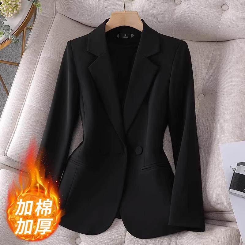 黑色西装外套女春装2025新款小个子修身收腰气质休闲 女士西服上
