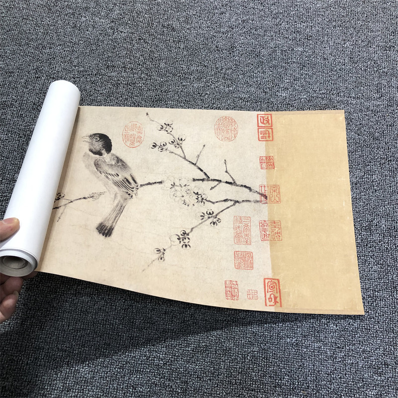 宋徽宗赵佶 写生珍禽图 名家工笔花鸟国画高清复制装饰画临摹装裱