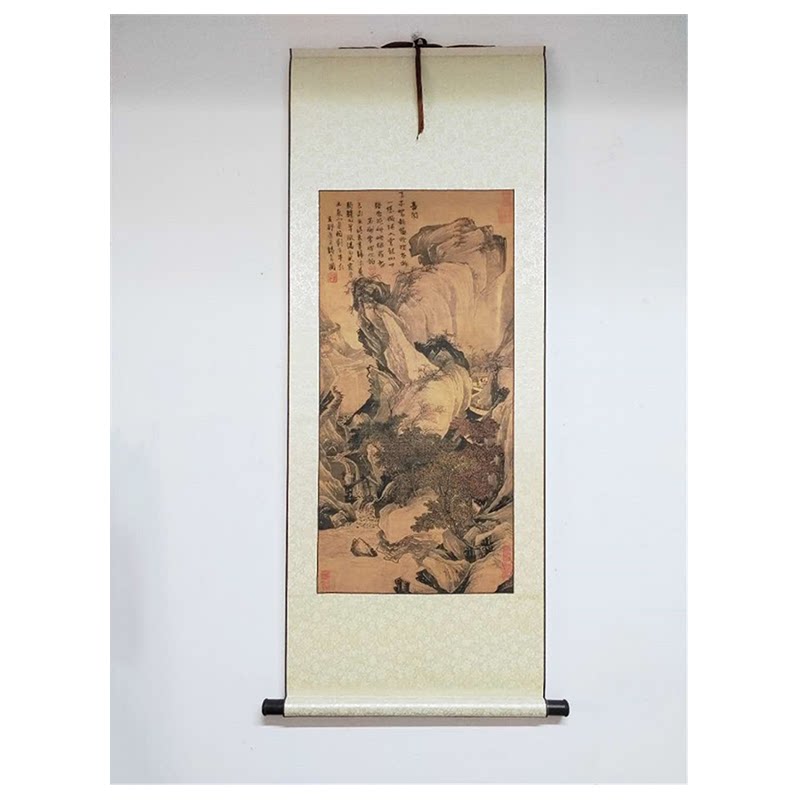 唐伯虎唐寅 骑驴归思图 传世名画山水画国画真迹复制临摹装饰字画