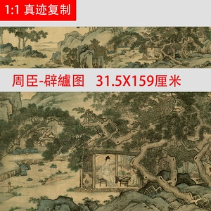 明代 周臣-辟纑图 古代山水人物画微喷复制学习临摹装饰画稿范本