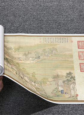 清 徐扬 乾隆南巡图第六卷驻跸姑苏名家仿古建筑墙装饰画长卷微喷