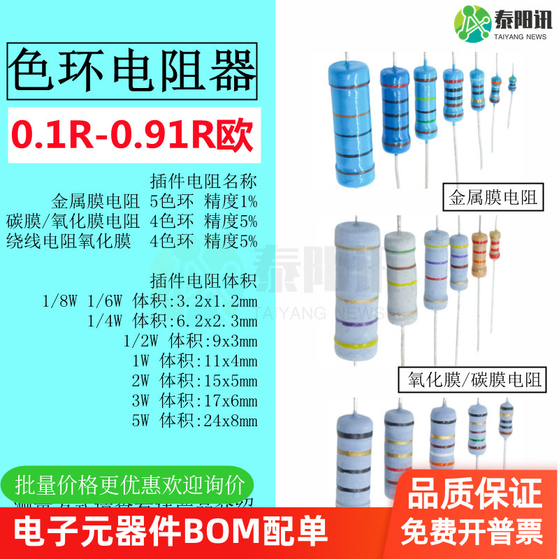 金属膜碳膜电阴氧化膜电阻