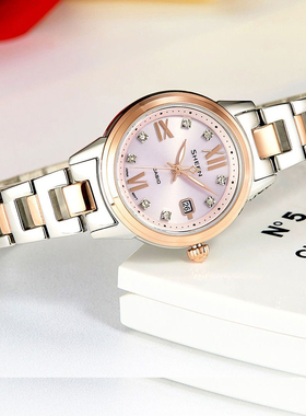 卡西欧手表女情人礼物太阳能蓝宝石防水优雅小表盘石英SHE-4522