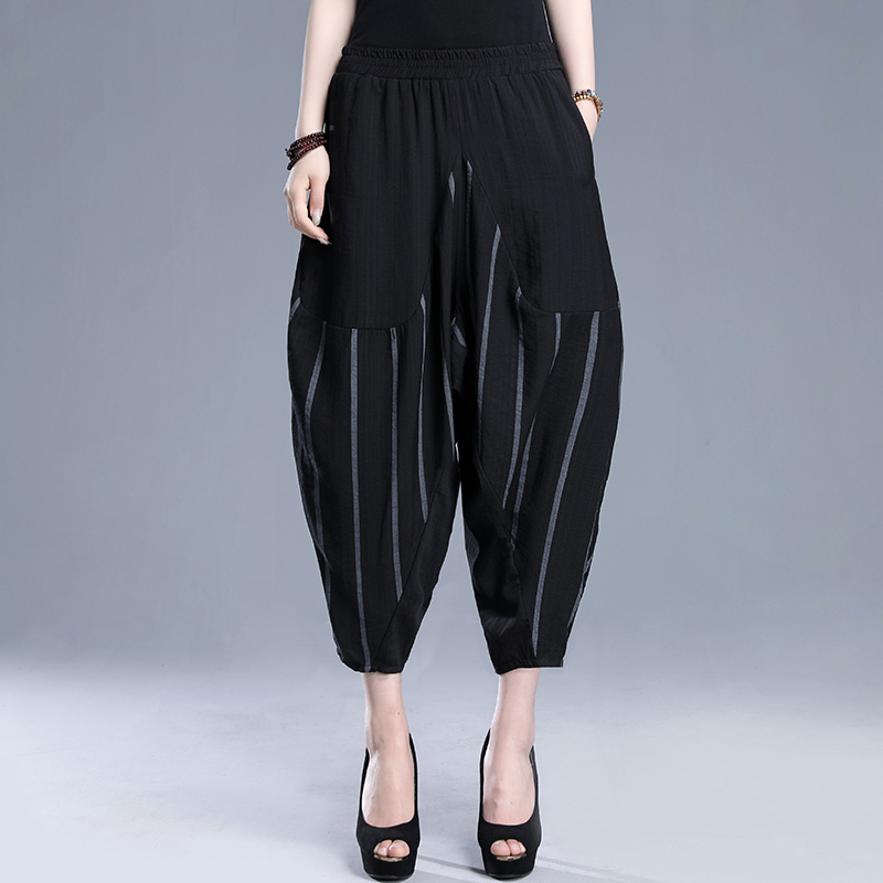 布琳达灯笼裤女夏薄款撞色个性
