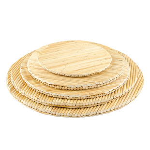 手工高粱杆盖垫圆形双层盖帘家用放饺子包子面食篦子垫托盘锅盖