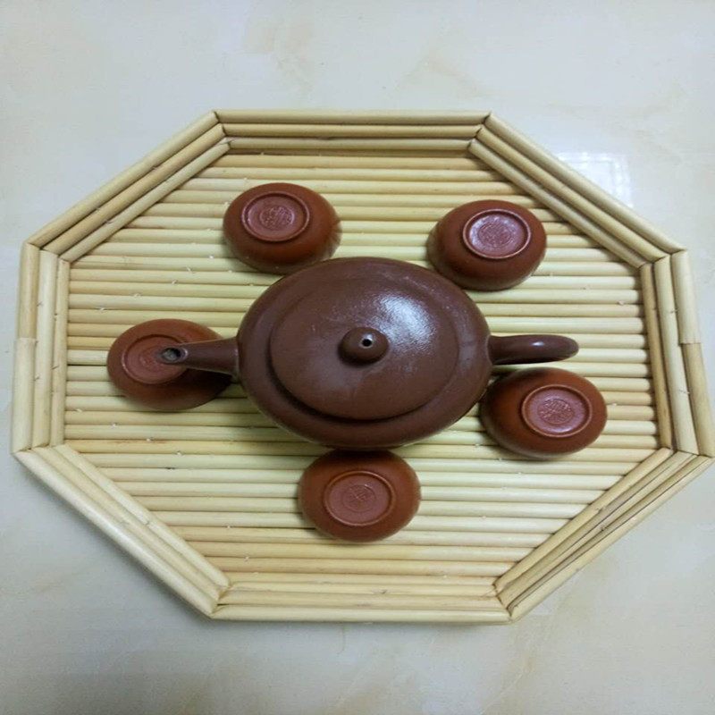 纯手工高粱杆八角盘方形放水饺包子托盘盖帘水果干果盘放茶具茶盘