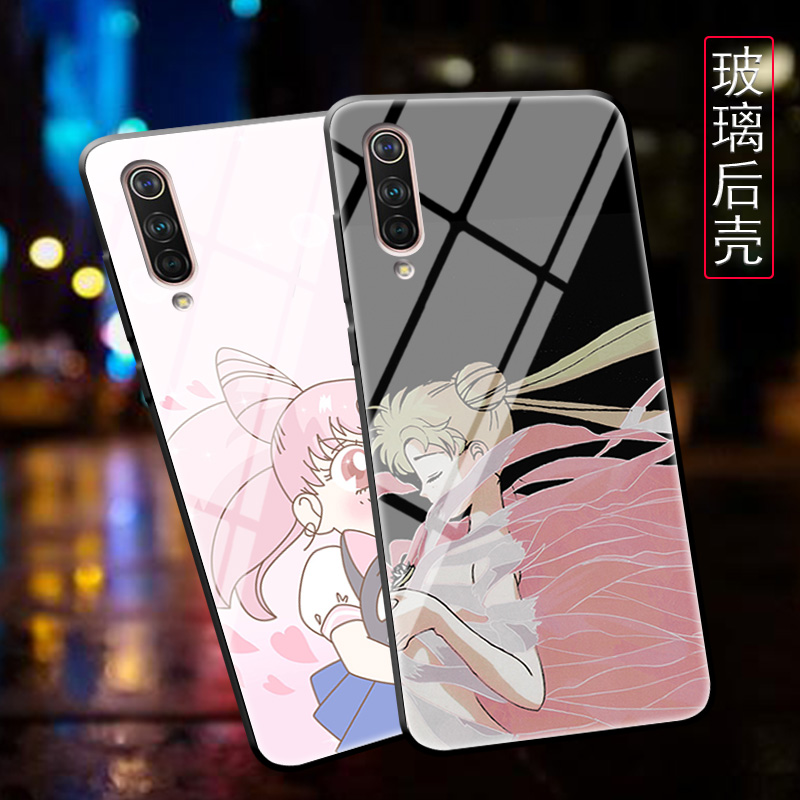 小米cc9手机壳个性创意CC9E玻璃镜面cc9美图定制版A3LITE可爱潮牌米3