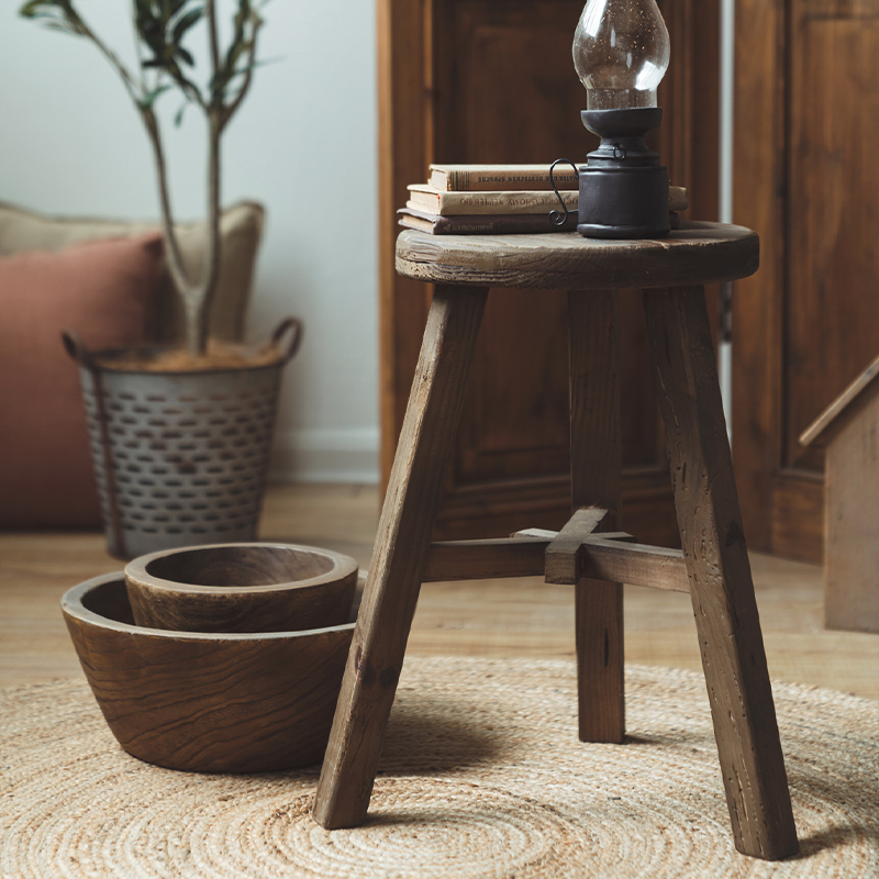盆栽摆台润家诚品美式乡村高脚凳