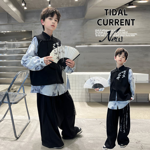 男童新款春秋季汉服三件套