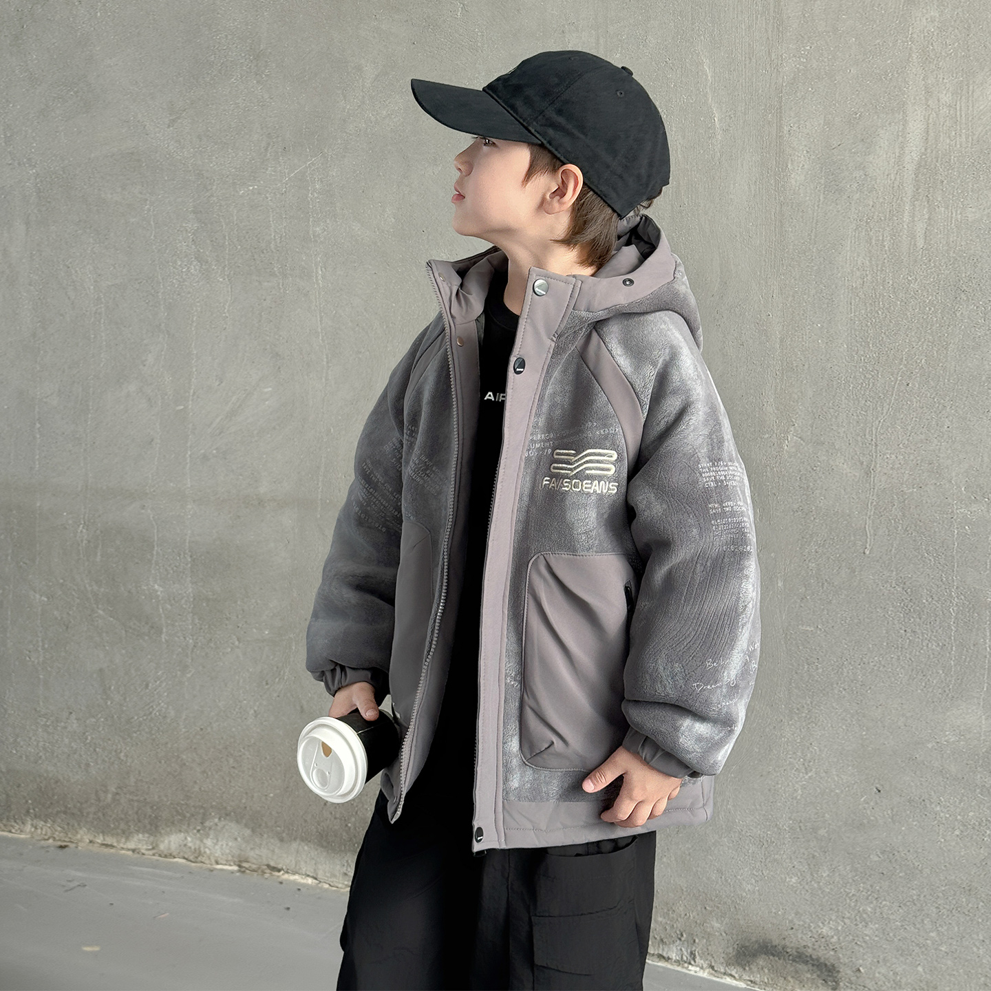 男童新款冬季加厚奥利绒外套