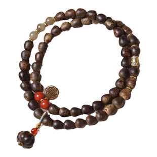 沉香手串越南芽庄小珠子手链5mm女双圈水滴国风香气两圈纤细夏季