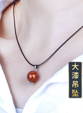 大漆珠男女非遗1.2吊坠螺钿项链