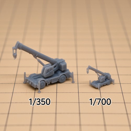 吊车工程起重机越野吊 树脂白模1/350/700车辆微缩模型 TK293