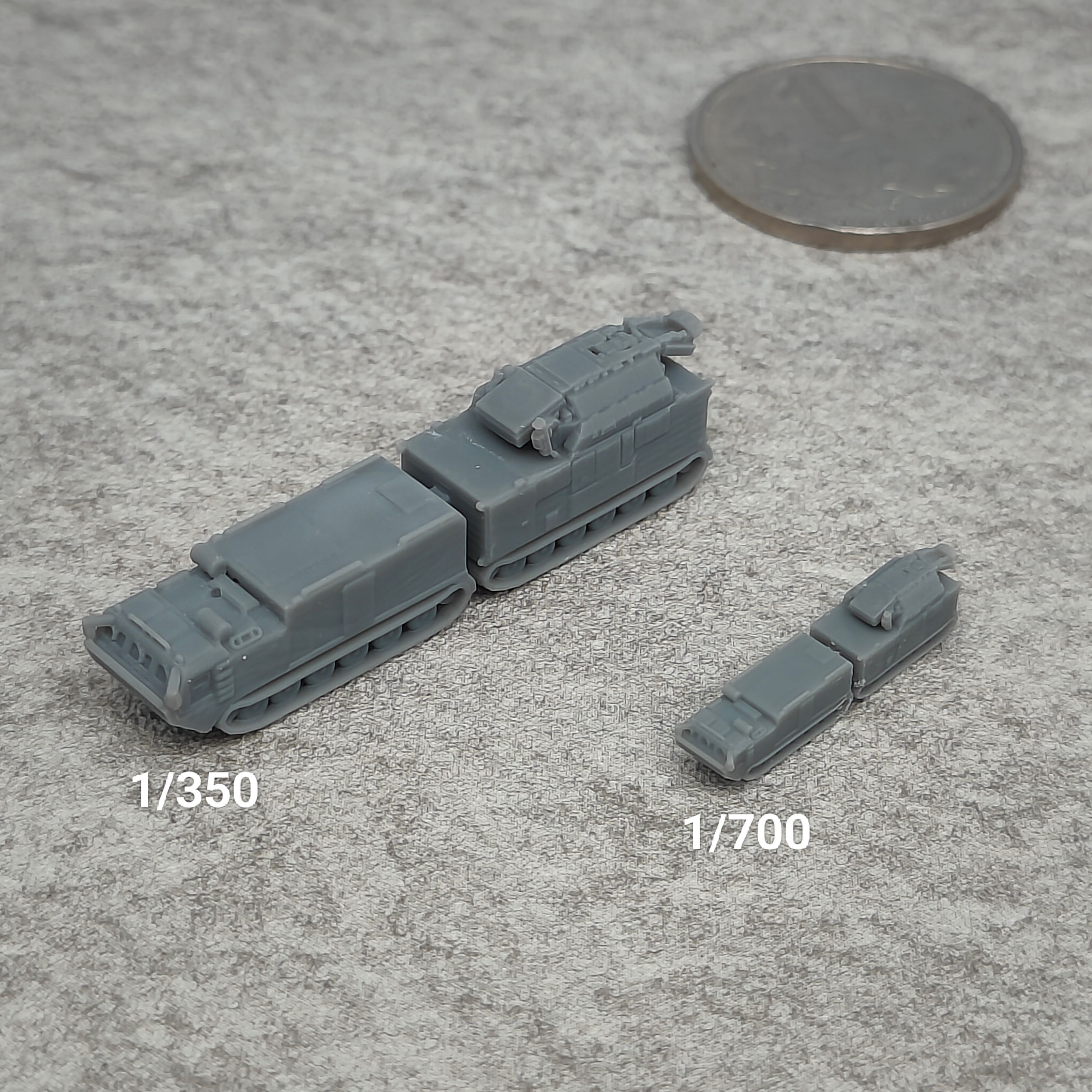 M2DT道儿履带牵引车 树脂白模 1/350/700坦克战车微缩模型 TK148