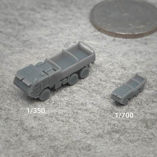 陕汽SX2220军卡 树脂白模 1/350/700坦克战车微缩模型 TK244
