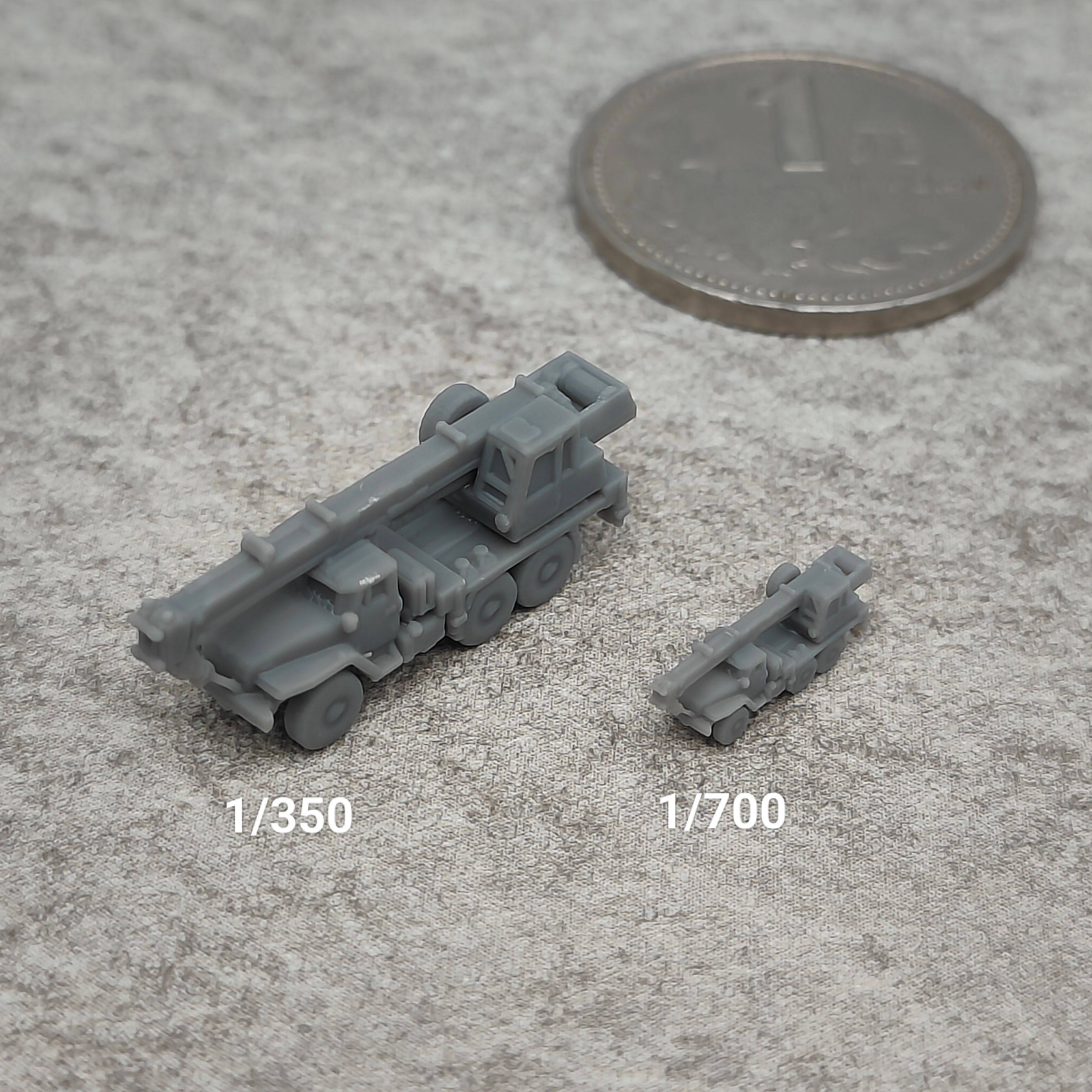 乌拉尔KS3574吊车 树脂白模 1/350/700坦克战车微缩模型 TK656