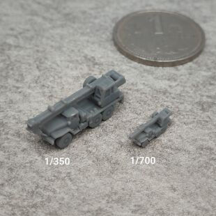 乌拉尔KS3574吊车 树脂白模 1/350/700坦克战车微缩模型 TK656