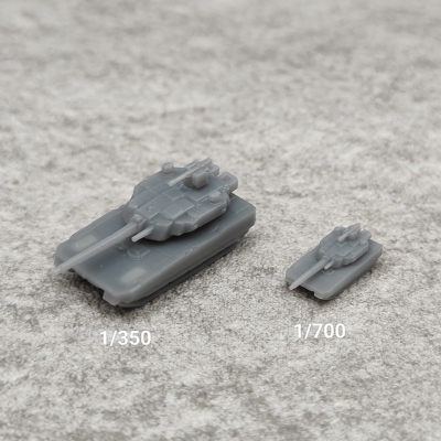 ZTZ-100式双离谱坦克 树脂白模 1/350/700坦克战车微缩模型 TK254