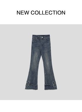 新款复古风微喇牛仔裤 K1516011BD -011B