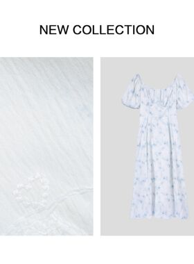 时尚优雅百搭泡泡袖连衣裙 L1F36083A