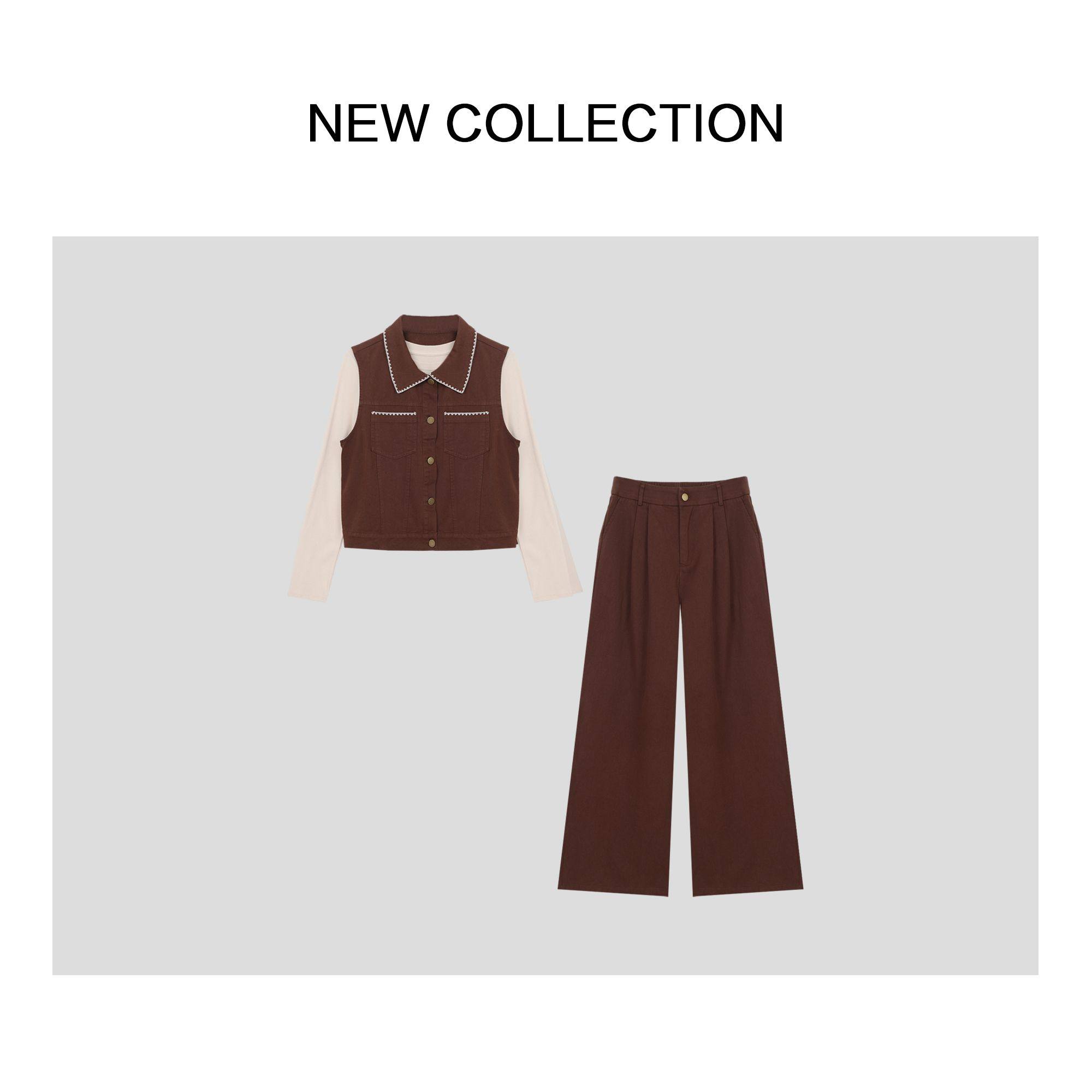 复古金属扣马甲+条纹T恤+阔腿裤灯芯绒套装 D1538052,女装/女士精品,时尚套装,淘宝优惠券,粉丝福利购,淘宝优惠卷