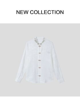 新款白色刺绣中式衬衫 C3F58026B-8026