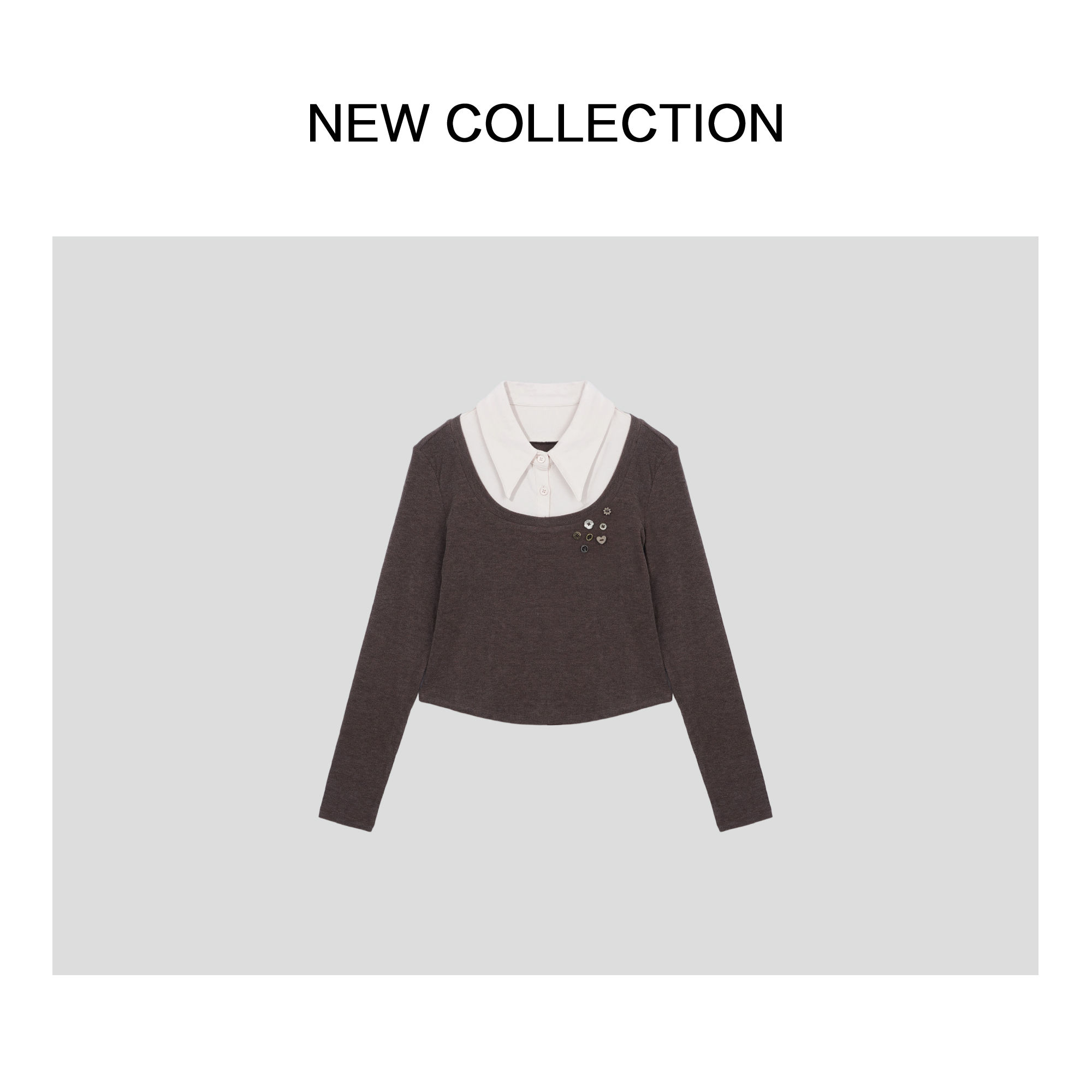 法式优雅短款T恤 T5F56007