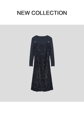 新款黑色吊带连衣裙内搭黑色长袖 L1F58003