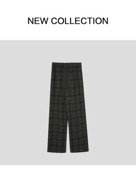 新款女士春秋休闲宽松格子裤 K3F58012 -8012