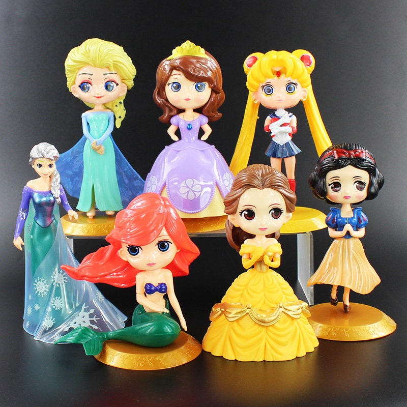 生日蛋糕装饰摆件小公主贝尔美人鱼美少女战士烘焙配件装扮插件