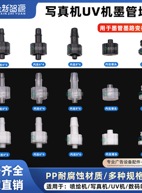 鲁尔接头喷绘机墨管接头 快速接头Φ4Φ6Φ7Φ8内丝外插软管转接