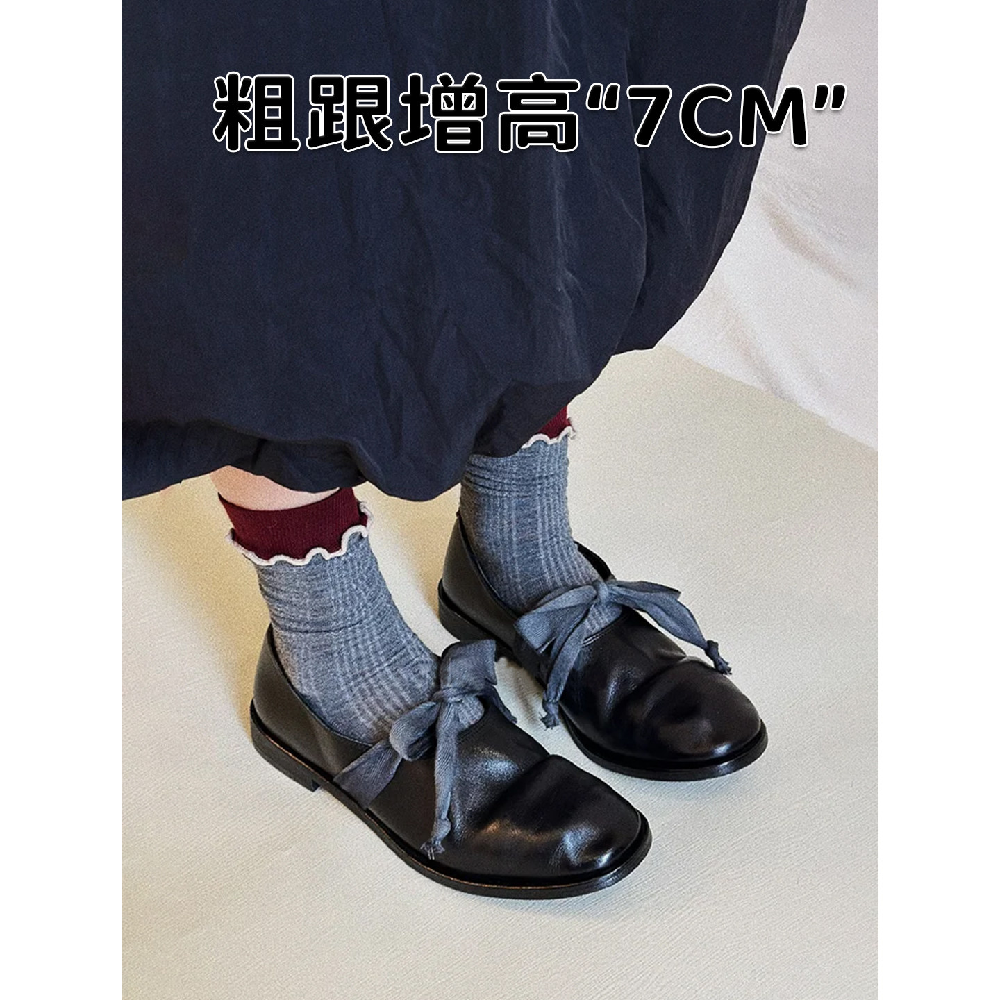 羊皮版！文艺小众真皮深口乐福鞋女蝴蝶结一脚蹬低跟百搭复古单鞋,女鞋,深口单鞋,淘宝优惠券,粉丝福利购,淘宝优惠卷