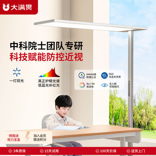 大满贯 学习专用护眼大路灯学生儿童书桌阅读落地大陆灯全光谱 D1