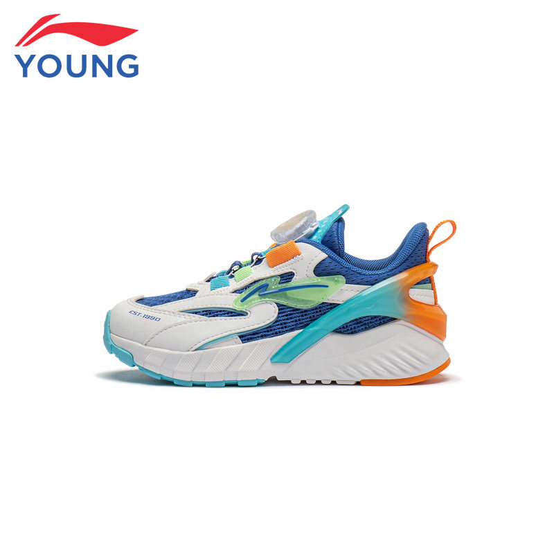 李宁男女小童旋转纽扣休闲运动鞋